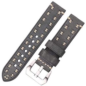 Horlogeband 22 24 mm handgemaakte lederen band Vintage armband dames heren bruin zwart groen koffie horlogeaccessoires