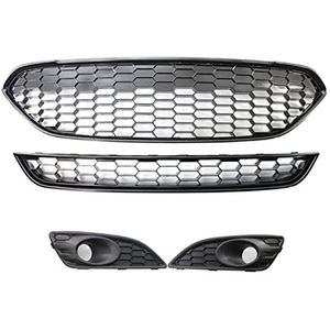 Grill Grilles Trim Auto Voorbumper Grille Mistlamp Grill Voor Ford Voor Fiesta Voor Zetec-S 2013-2017 Front Grill(1Set)