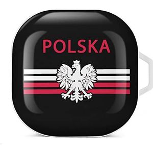 Poolse vlag - Polska Eagle oordopjes hoesje compatibel met Samsung hard shell beschermhoes wit stijl