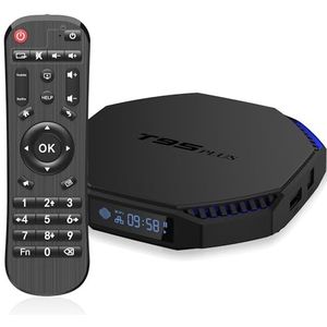 Android TV Box, T95PLUS S905 X4 Android 11.0 4 GB RAM 64 GB ROM Quad Core Arm Cortex-A55, ondersteunt 2,4 GHz/5 GHz 6 8K HD WiFi en 2 USB-poorten (USB 2.0 + 3.0) 2024