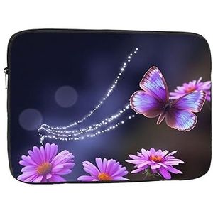 Laptop Case Sleeve 17"" Laptop SleeveLovely Purple Butterfly Laptop Bag Shockproof Beschermende Draagtas