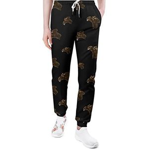 Jump Bear Joggingbroek voor heren, casual joggingbroek, atletische loungebroek met zakken voor vrouwen