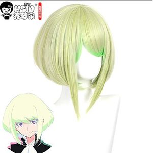 HSIU Anime PROMARE LIO FOTIA Cosplay wig Yellow-green gradient hair Party Halloween girl Cosplay Fiber Synthetic wig