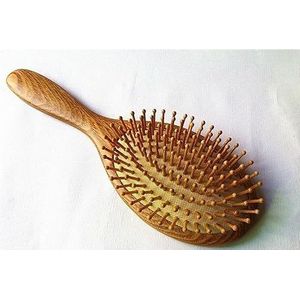 Bamboe Pin Borstel Kam Natuurlijke Ashtree Houten Handvat Massage Haarborstel