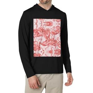 EdWal Flamingo1 print Casual Losse Trui Trui Shirt Voor Mannen Herfst Mode Atletische Grafische Print Heren Hoodies, Zwart, XXL