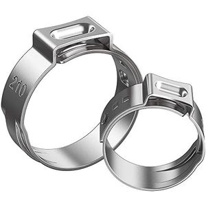 Roestvrij staal V-Band Klem V-Band Klem Pack van 10 Roestvrij Staal Enkele Oor Traploze Slangklemmen 5,3-16,8 mm (8,3-10,0)