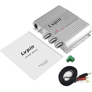 Audioversterker, Met 1 2v3a POWER + AUDIO-kabel Mini Digitale Hi-Fi-auto-eindversterker 2. 1CH Digitale Subwoofer Stereo Audio Player(D)