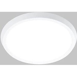 HOMCOM LED-plafondlamp, 35W dimbare plafondlamp, ronde plafondlamp, achtergrondverlichting met afstandsbediening, wifi-bediening voor badkamer woonkamer Ø30 x 3,2H cm