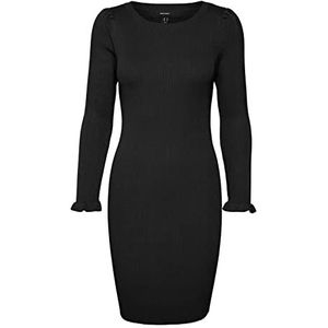 Vero Moda Promise korte jurk met o-hals, Zwart, S