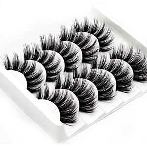 Valse wimpers, 5 paar, 3D-47, herbruikbare lange handgemaakte kunstwimpers voor oogmake-up (3D-47)