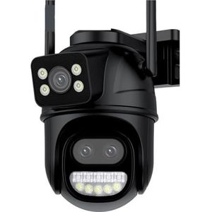 Bewakingscamera, 9MP 5K HD IP Camera Buiten 8x Zoom Drie Lens Dubbele Schermen PTZ Camera Auto Tracking 6MP Home Security CCTV Surveillance(6MP NO SD Card)