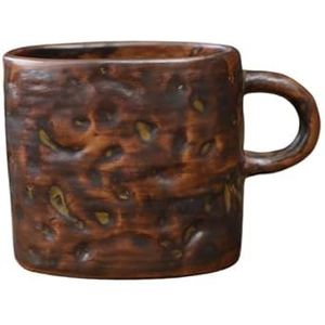 QINYUML Handgemaakte vintage keramische koffiemok met handvat, 350 ml, aardewerk theekop voor kantoor en thuis, magnetron- en vaatwasmachinebestendig voor verjaardag Vaderdag, Kerstmis, Moederdag