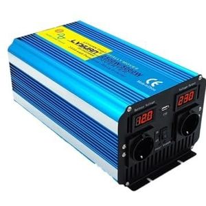 2500W/5000W DC 12V/24V A AC 220 50Hz/60 Hz LED Voltage Indicator Afstandsbediening Stopcontact Afstandsbediening Sinusgolf Pure Omvormer EU Plug (Kleur: 24V 60HZ EU)