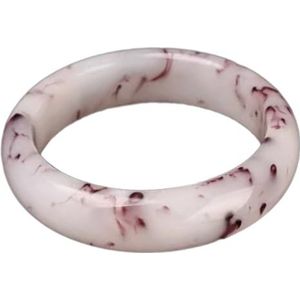 Wit Rood Drijvende Bloem Jade Bangle Armband Voor Vrouwen Geluk Armband Sieraden Doos, Eén maat, Agaat