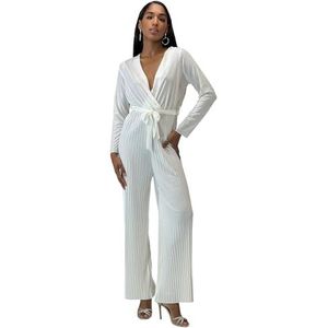 Elara Jumpsuit met lange mouwen voor dames, wit, One size