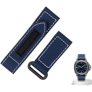 dayeer Nylon Canvas Band Voor Panerai Lumino PAM01118 01661 Zwart Blauw Horlogeband Armband 24mm (Color : Blue-black, Size : 24mm)