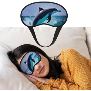 Dolfijn oogmasker om te slapen, zachte satijnen slaapschaduwhoes, blinddoek met elastische band, reizen, dutje, verduisterende oogschaduwhoes voor vrouwen en mannen