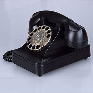 Telefoon Thuis Telefoon Vaste Telefoon Vaste Retro Telefoon Antieke Telefoon Gastenkamer Thuis Telefoon Draaiknop Handsfree Opnieuw kiezen (zwart)