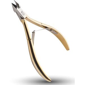 Rui Smiths Professionele Nagelriemknipper, verguld koolstofstaal, Franse handgreep, Dubbele Veer, 6mm Kaak (Full Jaw)