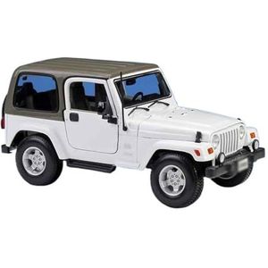 legering auto model speelgoed Voor Jeep 1:18 gesimuleerde legering model auto speelgoed gesimuleerde binnendeur te openen metalen model (Color : Wrangler Sahara Sahara white)