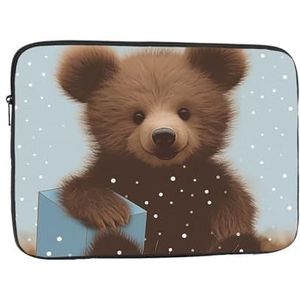 Happy Bear baby laptop sleeve tas voor vrouwen, schokbestendige beschermende laptop case 10-17 inch, lichtgewicht computer cover tas, ipad case, Zwart, 17 inch
