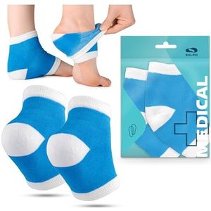 SULPO 3 paar hielsokken met siliconen inzetstuk, siliconen hielbescherming, voor eeltverzorging, ademende eeltsokken, hielbeschermers, comfortabele siliconen sokken