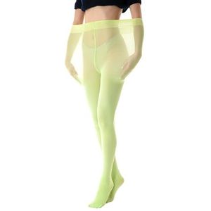 Gi&Gi Curvy panty in grote maten, gebogen sokken 80 denier, ondoorzichtig met zachte microvezel, Lime Groen, XXL-3XL Plus