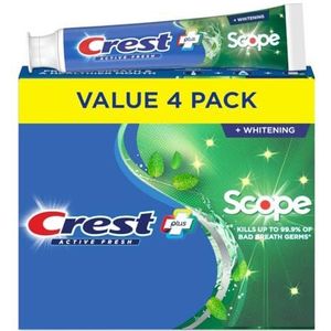 Crest Complete Active Fresh + Whitening Toothpaste, 5.5oz (Pack of 4)