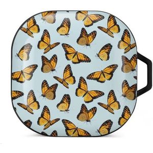 Monarch Butterflies Earbuds Case Compatibel met Samsung Hard Shell Beschermhoes Zwart-Stijl