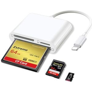 SD CF Kaartlezer Compatibel met iPhone/iPad SD CF Micro SD/TF Geheugenkaartlezer Adapter Digitale Trail Game Camera Accessoires Plug and Play