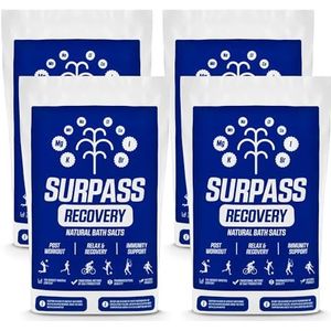 SURPASS - Spierherstel Badzout voor Sporters - Ontspannend Pekelbad - Pijnstillende Soak - 100% Mioceen Zout, Geurvrij, Mineraalrijk - Vochtige Textuur - 4 kg