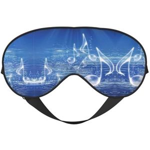 Blauw slaapmasker met muzieknoot, oogmasker om te slapen, volledig verstelbare ooghoezen voor vrouwen/mannen