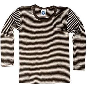 Cosilana, Ondergoedvest voor kinderen, 70% biologische merinowol, 30% zijde, Gestreept Bruin/Naturel, 104