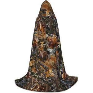 Odddot Jacht herten beer eland print mantel met capuchon, unisex cape heks tovenaar cape vampier cape voor Halloween cosplay kostuums