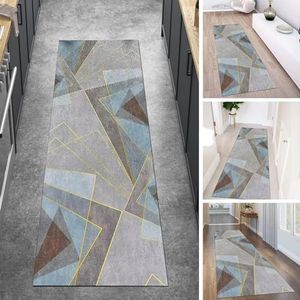 Geometrisch grijs blauw tapijtlopers voor hal, keuken, slaapkamer, entree Antislip wasbaar smal loperkleed 1m/2m/3m/4m/5m/6m Extra lang tapijt (Size : 80×200cm)