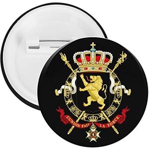 België Nationale Embleem Ronde Knop Broche Pin Leuke Blik Badge Gift Kleding Accessoires Voor Mannen Vrouwen