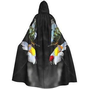 MDATT Hooded Mantel Voor Mannen, Halloween Heks Cosplay Gewaad Kostuum, Carnaval Feestbenodigdheden, Vlinder Lieveheersbeestje Bloem
