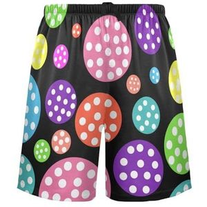 LI ZHI XIN Herenpyjamabroek, korte pyjamabroek, zomer casual shorts, elastische tailleband met trekkoord, rechte losse pasvorm met 2 zakken, S-XXL kleurrijk stippenpatroon, Meerkleurig, S