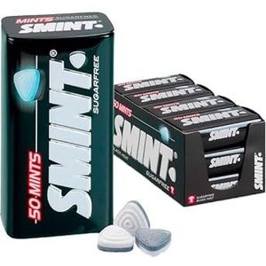 SMINT XL - Smints Blackmint Blik - Doos - 12 x 35g (12 x 50 stuks) - Low carb snack - Eiwitrepen - Koolhydraatarme sportvoeding - Afslanken met proteïne repen | Snel afvallen zonder hongergevoel!