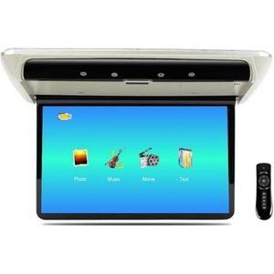 14 inch autodakmonitor TV, uitklapbaar 1080P video HD-scherm MP5-speler IPS-scherm met 16-kleuren omgevingslicht USB SD(Grey)