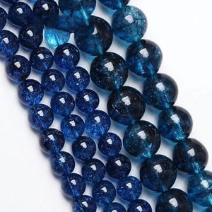 Natuurlijke lichtblauwe topaas kralen blauw craquelé kristal losse kralen voor sieraden maken armbanden dames kettingen 4-12 mm-blauw craquelé kristal-4 mm 88 tot 93 stuks