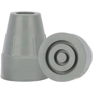 supregear 2-Pack Rubberen Wandelstokdoppen, 19 mm Krukken Doppen met Extra Brede Antislip Basis Vervangende Wandelstokdop voor Wandelstokken Opvouwbaar Accessoire, Grijs