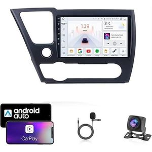 Android 13 Dubbel Din Auto Stereo Touchscreen Auto Stereo Voor Honda Civic 9 2013-2016 Met Bluetooth GPS Navigatie WiFi FM Radio USB/SWC/Plug en Play Ondersteuning Carplay&Android Auto(4 Core Wifi 2G+