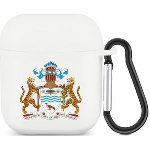 Guyanese wapenschild vlag schattig hoesje voor AirPods 2 & 1 schokbestendige beschermende hoofdtelefoon gevallen cover met sleutelhanger voor mannen vrouwen