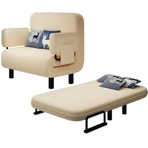 FZDZ —Opvouwbare slaapbank converteerbare slaapbank 4-in-1 ontwerp chaise longue fauteuil met kussen en opbergzakken, verstelbare rugleuning en traagschuim voor woonkamer groen (kleur: kaki, maat: 157