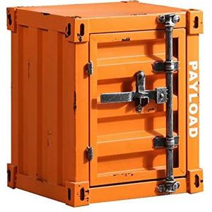 KRXSOBNV, Creatieve Kleine Salontafel Retro Industriële Stijl Locker Slaapkamer Nachtkastje Metaal Ijzer Archiefkasten Kan Slot Installeren 48CM,Oranje Geel ，Vintage opbergkasten