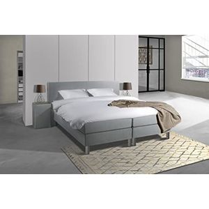 Anno 1588 Boxspring Softa Premium - Pocketvering - Tijdelijk GRATIS 2 Kussens & dekbed - Compleet bed (Grijs, 160x210)