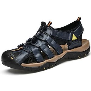 EKsma Wandelsandalen voor heren, sportsandalen, gesloten teen, sportsandalen, lichte trail-walking casual sandalen, waterschoenen, Blauw, 44 EU