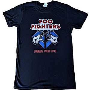 Foo Fighters Concrete & Gold 2019 European Tour T-shirt met opdruk op de rug van katoen, voor volwassenen, uniseks, Zwart, S