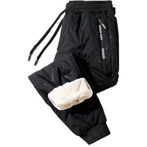 Herenjoggingbroeken, Warme Sportbroeken, Katoenen Joggingbroeken, Trainingsbroeken, Losse, Lichtgewicht Winterfleece Vrijetijdsbroek Met Zakken, Ritssluiting, S-7XL joggingbroek(Black A,6XL)